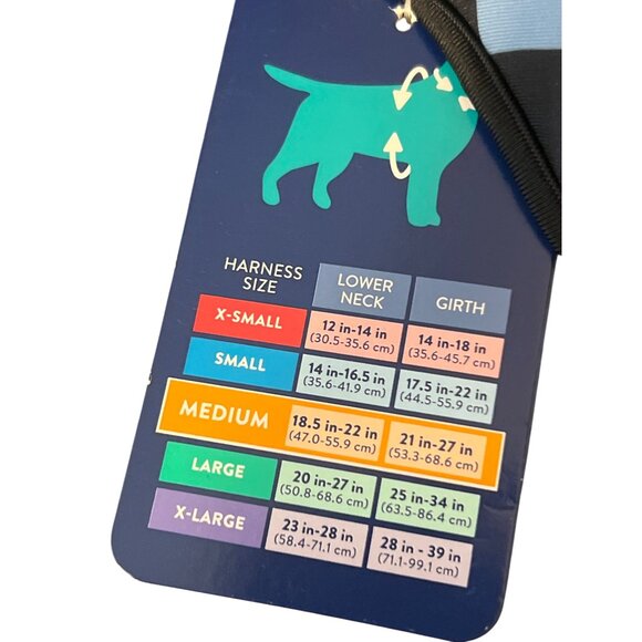 Top Paw Adjustable Fashion Comfort Dog Harness Checkered Black Blue Sz M NWT - Picture 5 of 5